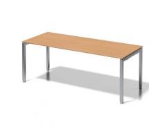 Bisley Cito Schreibtisch, 650-850 mm HÃ¶heneinstellbares U H 19 x B 2000 x T 800 mm, Dekor Buche, Gestell Silber, Metall, Bc355 Dekor Buche, Gestell Silber, 80 x 200 x 85 cm