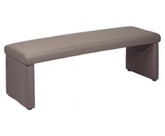 CAVADORE Sitzbank QUADRO/Vollpolster-Küchenbank/Vorbank gepolstert/Pflegeleichtes Lederimitat Schlammfarbend hellbraun/140 x 45 x 48 cm (B x T x H)