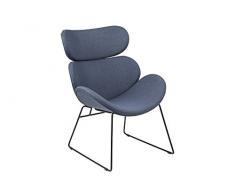 AC Design Furniture Lena Lehnstuhl, Stoff, Dunkelblau/Schwarz, 80 x 69 x 90,5 cm