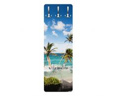 Apalis 78544 Wandgarderobe Beach of Barbados | Design Garderobe Garderobenpaneel Kleiderhaken Flurgarderobe Hakenleiste Holz Standgarderobe Hängegarderobe | 139x46cm