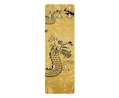 Apalis 78665 Wandgarderobe Chinese Dragon | Design Garderobe Garderobenpaneel Kleiderhaken Flurgarderobe Hakenleiste Holz Standgarderobe Hängegarderobe | 139x46cm