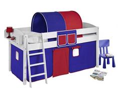 Lilokids IDA4105KW-BLAU-ROT Kinderbett, Holz, blau / rot, 208 x 98 x 113 cm