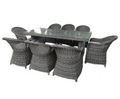 Baidani Garten Essgruppe Rundrattan, Charming Select, beige, 316 x 206 x 84 cm, 13d00003.90005