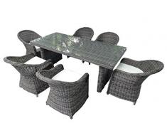 Baidani Garten Essgruppe Rundrattan, Spring Select, grau, 300 x 210 x 84 cm, 13d00004.90001