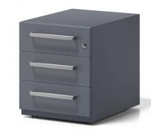 Bisley Rollcontainer Note mit Griff, 3 Universalschubladen, Metall, 634 Anthrazitgrau, 56.5 x 42 x 49.5 cm