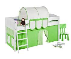 Lilokids IDA4106KW-GRUEN-BEIGE-S Kinderbett, Holz, grün / beige, 208 x 98 x 113 cm
