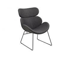 AC Design Furniture Lena Lehnstuhl, Stoff, Grau/Schwarz, 80 x 69 x 90,5 cm