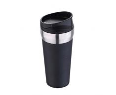 Bergner Frappe Thermoskanne Mug, Edelstahl, Schwarz, 8.5 x 8.5 x 19.5 cm
