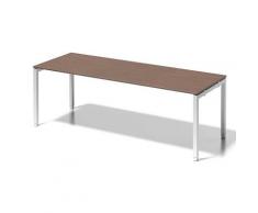 Bisley Cito Schreibtisch, 650-850 mm HÃ¶heneinstellbares U H 19 x B 2200 x T 800 mm, Dekor NuÃbaum, Gestell VerkehrsweiÃ, Metall, Wn396 Dekor NuÃbaum, Gestell VerkehrsweiÃ, 80 x 220 x 85 cm