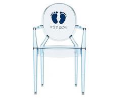 Kartell 285577 Loulou Ghost Kinderstuhl, Polykarbonat, hellblau, 37 x 40 x 63 cm