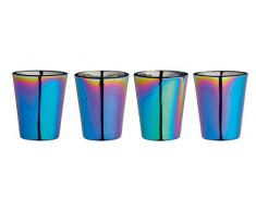 Kitchen Craft BarCraft Metallic Schnapsgläser mit irisierendem Regenbogenschimmer, 50 ml, Glas, Mehrfarbig, 5 x 5 x 6 cm, 4-Einheiten