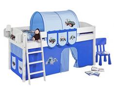 Lilokids IDA4105KW-TRECKER-BLAU Kinderbett, Holz, trecker blau, 208 x 98 x 113 cm