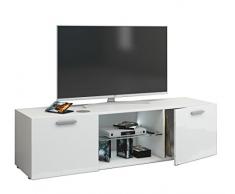 VCM TV Schrank Lowboard Tisch Board Fernseh Sideboard Wandschrank Wohnwand Holz Weià 40 x 95 x 36 cm Jusa Hochglanz