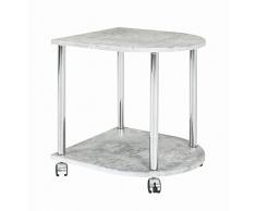 HAKU MÃ¶bel 15610 Beistellwagen, Metall, Betonoptik-Chrom, 42 x 40 x 45