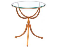 Inter Link 85300413 Beistelltisch, Metall, Glas, kupferfarbig, 50 x 50 x 55 cm