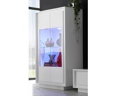 SKY 2 Glasstürige Vitrine, Holz, Weià Matt, 106 x 50 x 171 cm