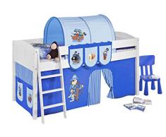 Lilokids IDA4106KW-PIRAT-BLAU-S Kinderbett, Holz, pirat blau, 208 x 98 x 113 cm