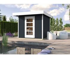 Weka Gartenhaus, Designhaus Line 172 Größe 2, 28 mm, ET, anthrazit, 279x316x226 cm, 172.2424.76001