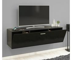 VCM TV Wand Board Schrank Tisch Fernseh Lowboard Wohnwand Regal Wandschrank Hängend Schwarz 40 x 140 x 36 cm Fernso
