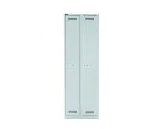 Bisley LIGHT Garderobenschrank Light 2 Abteile 400, Metall, 245 Lichtgrau, 50 x 80 x 185 cm