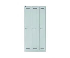 Bisley LIGHT Garderobenschrank Light 3 Abteile 400, Metall, 245 Lichtgrau, 50 x 120 x 185 cm