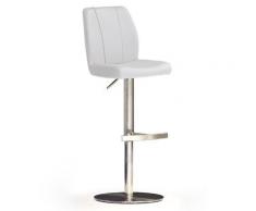 Robas Lund, Stuhl, Barstuhl, Barhocker, Na.omi, 360 Grad drehbar, Edelstahl/weiÃ, 51 x 42 x 112 cm, NARE10WX