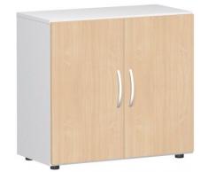 Gera MÃ¶bel Schranksystem Flex FlÃ¼geltÃ¼renschrank, DrehtÃ¼renschrank, Holzdekor, Buche/WeiÃ, 80 x 42 x 75.2 cm