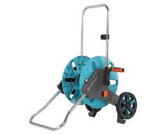 GARDENA AquaRoll M: Schlauchwagen mit bis zu 60 m Kapazität, besonders standfest, mit Clip zur Spritzen-Aufbewahrung, Nachtropfstopp, Kurbelseite frei wählbar (18511-20)