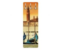 Apalis 78981 Wandgarderobe Gondeln in Venedig | Design Garderobe Garderobenpaneel Kleiderhaken Flurgarderobe Hakenleiste Holz Standgarderobe Hängegarderobe | 139x46cm