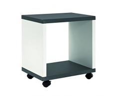 Haku-MÃ¶bel 87584 Beistellwagen MDF, granitoptik/weiÃ, 30 x 43 x 48 cm