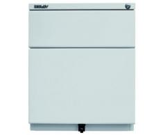 Bisley Rollcontainer Oba, mit 25 mm Top, 1 Universalschublade, 1 HR-Schublade, Metall, 645 Lichtgrau, 56.5 x 42 x 51.9 cm