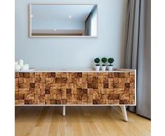Walplus 240 x 90 cm Wand Aufkleber eckig Holz abnehmbarer selbstklebend Wandbild Kunst Abziehbilder Vinyl Home Dekoration DIY Living Schlafzimmer Décor Tapete Kinder Zimmer Geschenk, braun