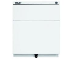 Bisley Rollcontainer Oba, mit 25 mm Top, 1 Universalschublade, 1 HR-Schublade, Metall, 696 VerkehrsweiÃ, 56.5 x 42 x 51.9 cm