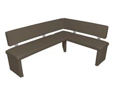 CAVADORE Eckbank links CHARISSE / Küchen-Eckbank mit langem Schenkel links / Gepolsterte Kunstleder-Eckbank mit Rückenlehne in braun / InnenmaÃ: 140 x 95 cm / 194 x 149 x 54 x 83 cm (B x B x T x H)
