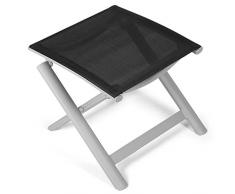 Vanage Alu Hocker in schwarz - klappbarer Fußhocker - Klapphocker - Sitzhocker - Klappstuhl für Camping, Garten, Terrasse und Balkon geeignet