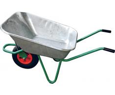 Schwarz Transportgeräte Handtransportgeräte, Schubkarre EV 150, verzinkt Wanne Einradkarre, Luftgummi 400 x 100 mm, ral 6000 patinagrün, 140 x 76 x 70 cm, 1022108, Verzinkt