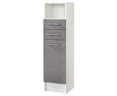 Schildmeyer Pedro Highboard, Holzdekor, WeiÃ/Esche Grau, 30 x 32 x 113 cm