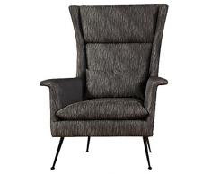 SIT-MÃ¶bel 6018-21 Sessel aus Stoff, Beine aus Stahl, anthrazitfarbener Ruhesessel, 89 x 86 x 115 cm