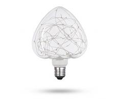 XQ-lite LSO-04041 LED-LeuchtmittelSTARRY dekorative bunte Lichterkette in herzförmiger Glühbirne, 50 lm, Glas, E27, 1.5 W, Transparent, 19 x 13.2 x 8.3 cm