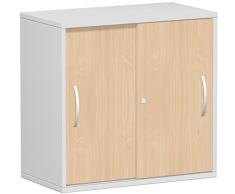 Gera MÃ¶bel Schranksystem Flex SchiebetÃ¼renschrank, Holzdekor, Buche/Lichtgrau, 80 x 42.5 x 79.8 cm