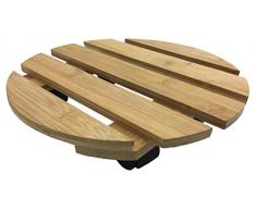 WAGNER Pflanzenroller Bamboo Ø 29 cm I Pflanzenroller für den Innenbereich, BAMBUSHOLZ hell I Kübelroller aus Holz I Tragkraft 100 kg I Made in EU – 20026701