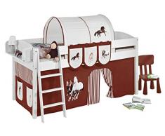 Lilokids IDA4105KW-PFERDE-BRAUN Kinderbett, Holz, pferd braun, 208 x 98 x 113 cm