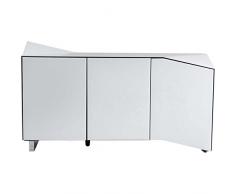 Kare Design Sideboard Triangle, Kommodenschrank aus gefärbtem Glas, TV-Board, Silber (H/B/T) 86x152x40cm