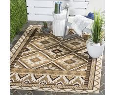 Safavieh Tikota In- und Outdoorteppich, VER096-0215, Creme/Braun, 121 X 170 cm