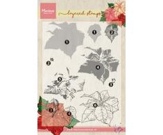 Marianne Design Clear Silikonstempel, Mehrschichtiger Weihnachtsstern, zum Stanzen Bastelarbeiten und Präzision Stamping Papercrafts, Kunststoff, transparente, 125x190