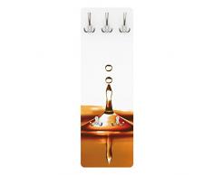 Apalis 78951 Wandgarderobe Gold Drop | Design Garderobe Garderobenpaneel Kleiderhaken Flurgarderobe Hakenleiste Holz Standgarderobe Hängegarderobe | 139x46cm
