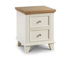 Julian Bowen Portland Nachttisch, 2Â Schubladen, Holz, Eiche/elfenbeinfarben, holz, Stone White/Oak, 50 x 45 x 62 cm