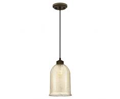 Westinghouse Lighting 6328640 A++ to E, Einflammige Pendelleuchte, Ausführung mit Antik-Spiegelglas, Geölte Bronze, 19 x 19 x 161 cm