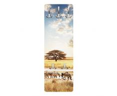 Apalis 78735 Wandgarderobe Das Leben der Zebra | Design Garderobe Garderobenpaneel Kleiderhaken Flurgarderobe Hakenleiste Holz Standgarderobe Hängegarderobe | 139x46cm