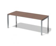 Bisley Cito Schreibtisch, 650-850 mm HÃ¶heneinstellbares U H 19 x B 2000 x T 800 mm, Dekor NuÃbaum, Gestell Silber, Metall, Wn355 Dekor NuÃbaum, Gestell Silber, 80 x 200 x 85 cm